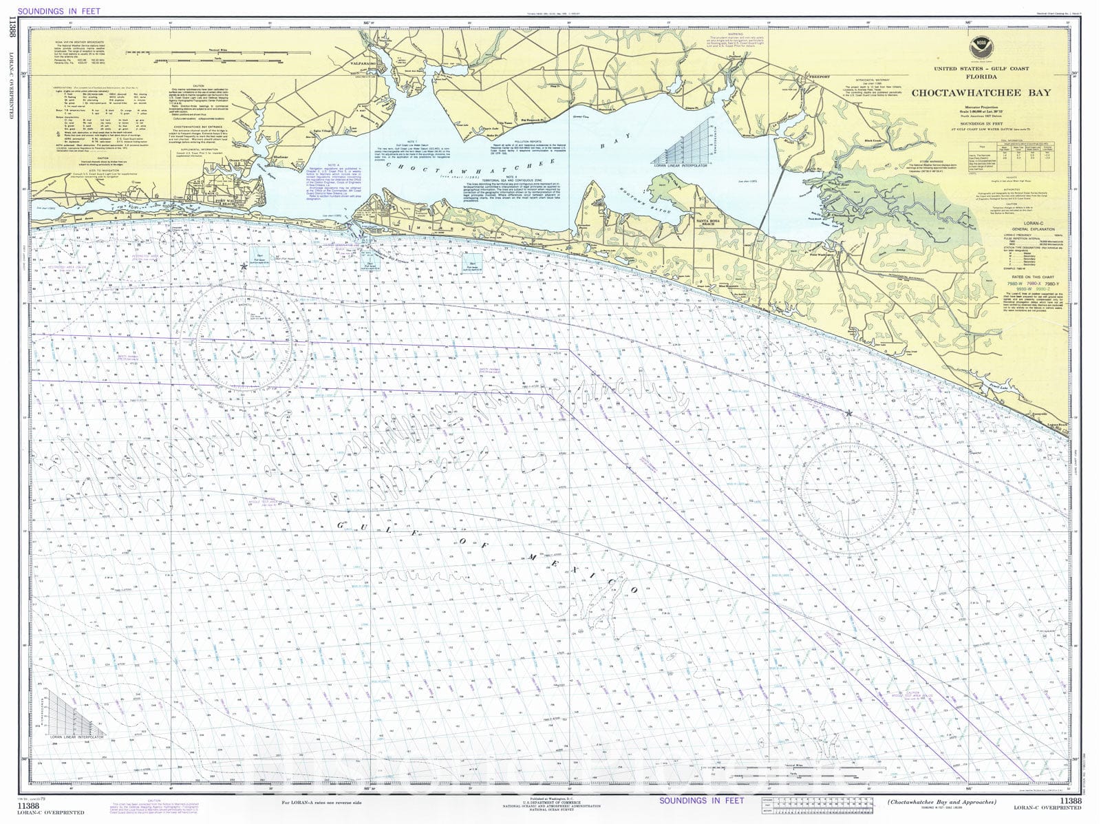 Historic Nautical Map - Choctawhatchee Bay And Approaches, 1979 NOAA Chart - Florida (FL) - Vintage Wall Art