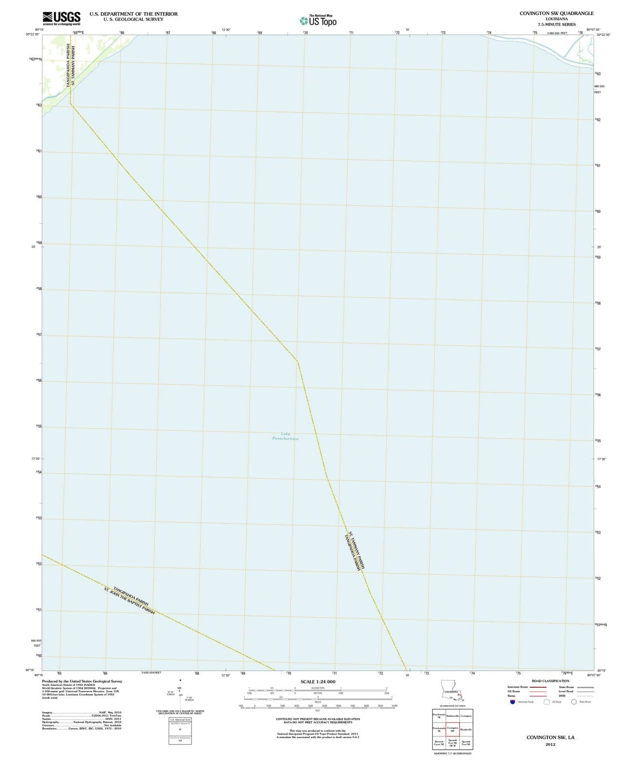2012 Covington, LA - Louisiana - USGS Topographic Map v2