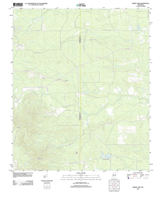2012 Barge Lake, MS - Mississippi - USGS Topographic Map