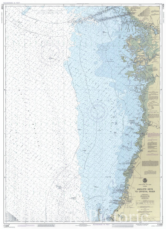 Anclote Keys To Crystal River Nautical Chart 1990 | Historical Map Print