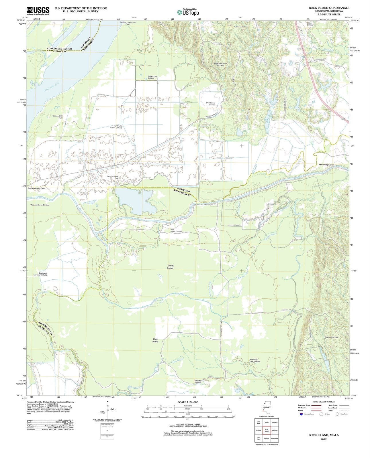 2012 Buck Island, MS - Mississippi - USGS Topographic Map