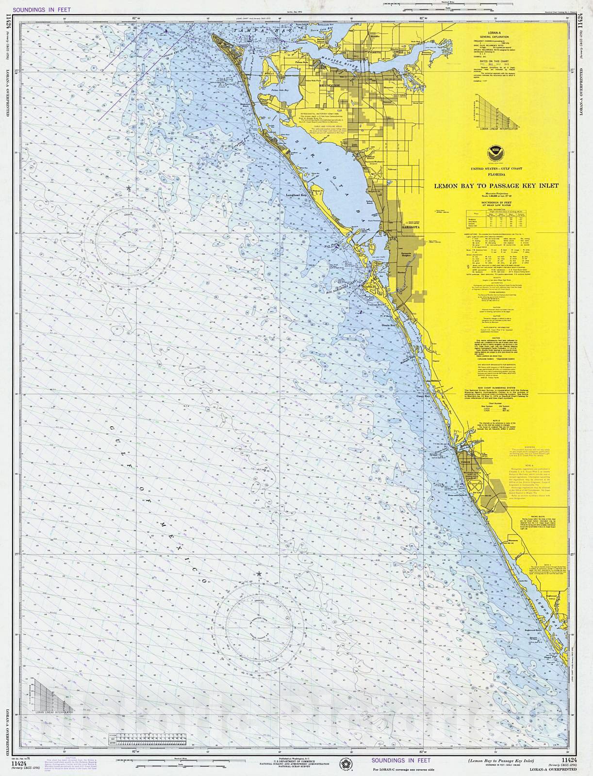 Historic Nautical Map - Lemon Bay To Passage Key Inlet, 1976 NOAA Chart - Florida (FL) - Vintage Wall Art