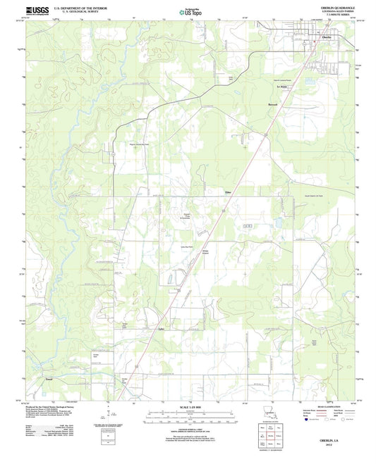 2012 Oberlin, LA - Louisiana - USGS Topographic Map