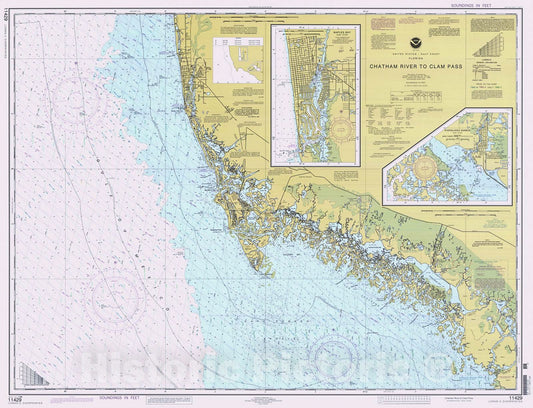 Historic Nautical Map - Chatham River To Clam Pass, 1999 NOAA Chart - Florida (FL) - Vintage Wall Art