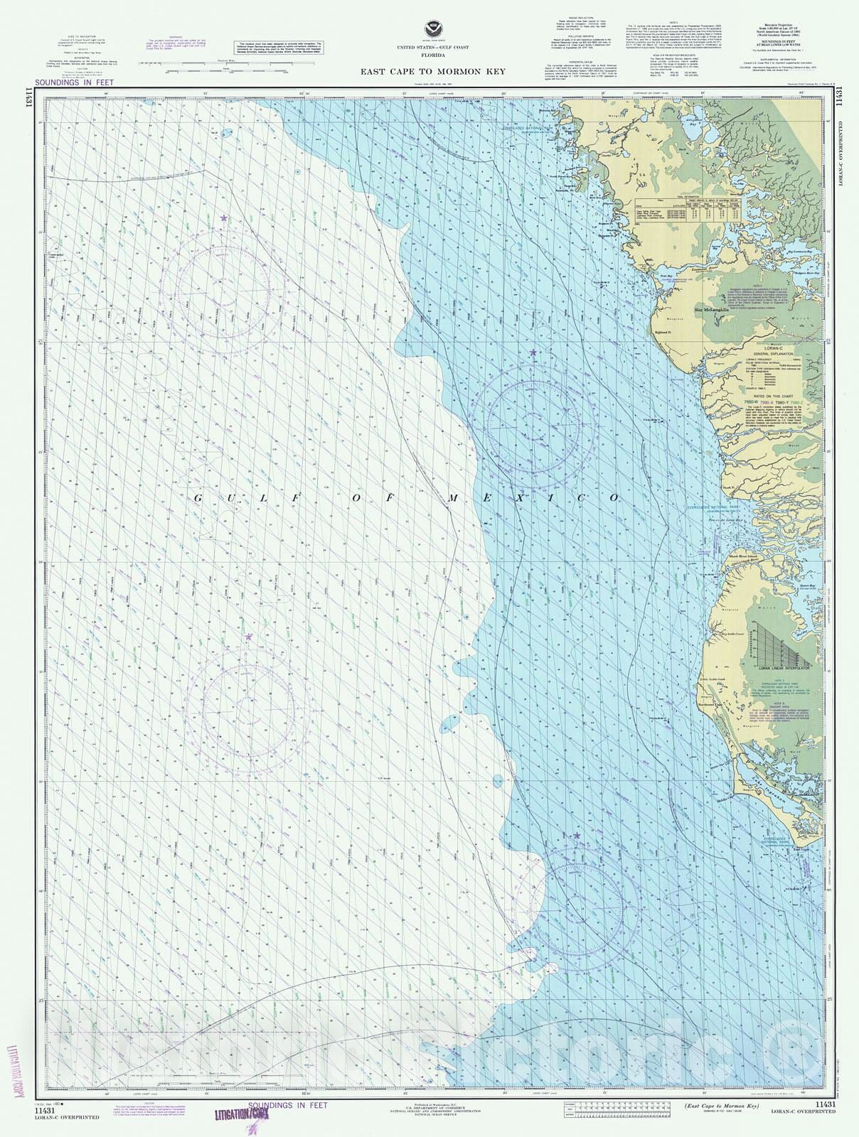 Historic Nautical Map - East Cape To Mormon Key, 1990 NOAA Chart - Florida (FL) - Vintage Wall Art