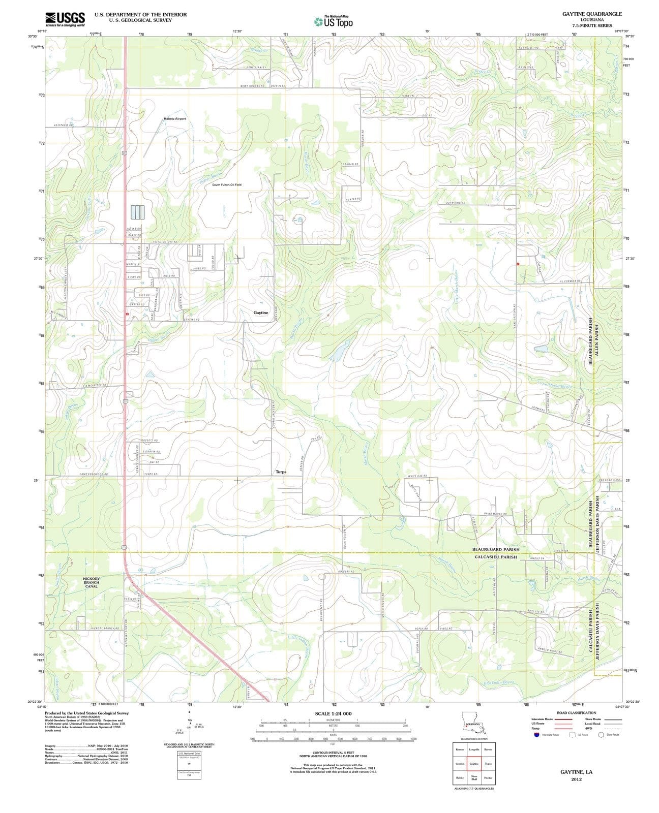 2012 Gaytine, LA - Louisiana - USGS Topographic Map