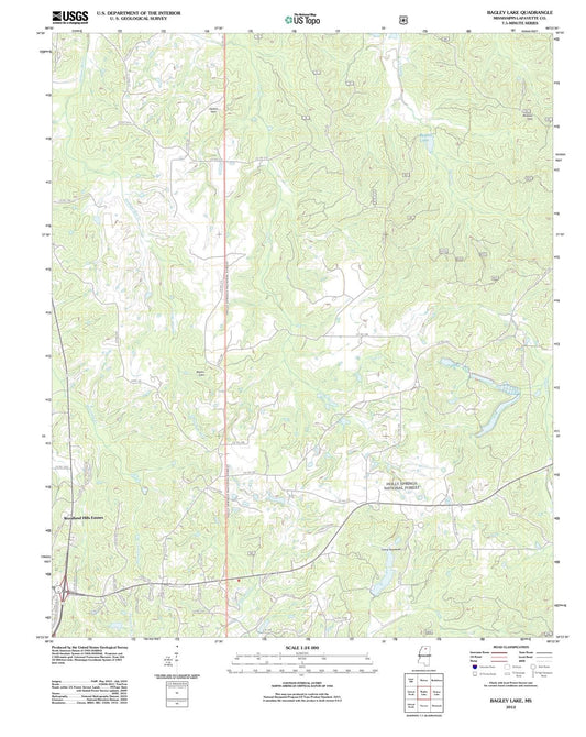 2012 Bagley Lake, MS - Mississippi - USGS Topographic Map