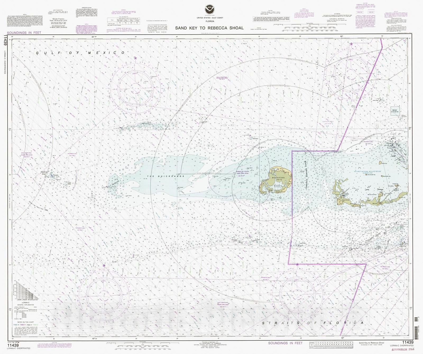 Historic Nautical Map - Sand Key To Rebecca Shoal, 1995 NOAA Chart - Florida (FL) - Vintage Wall Art