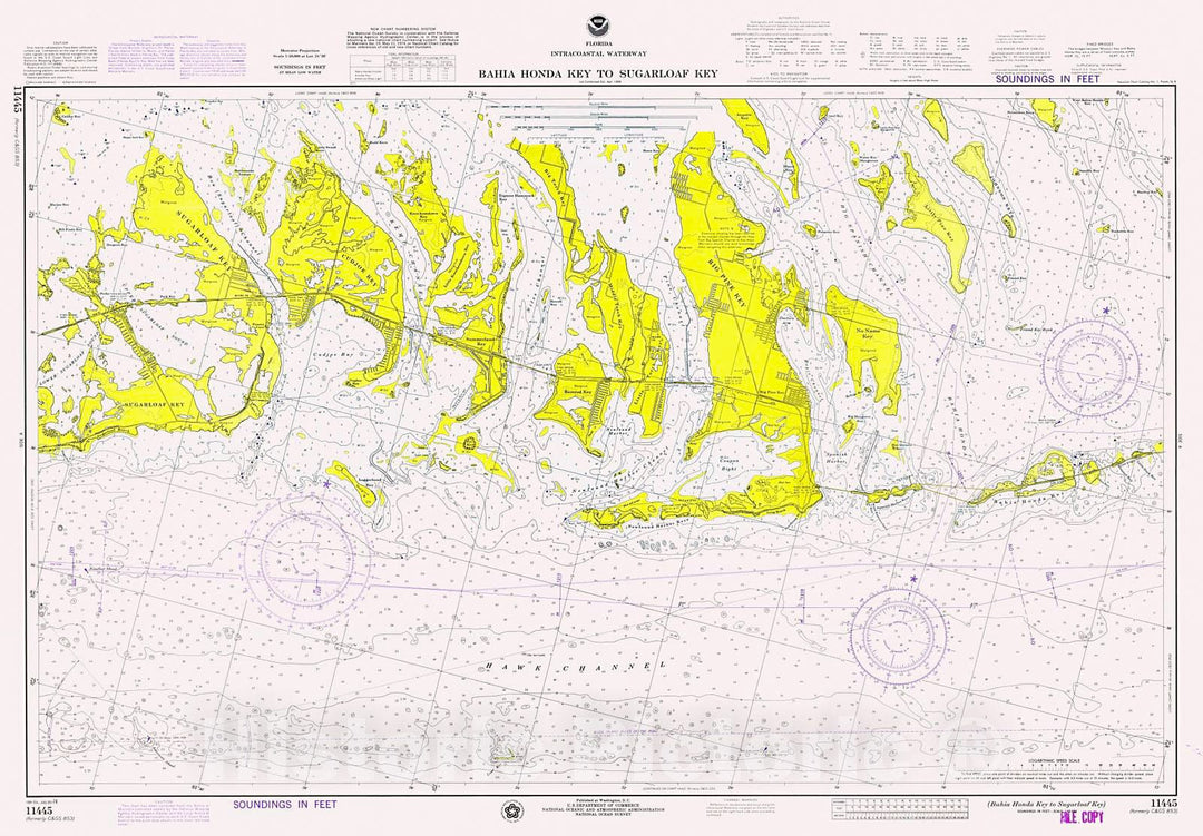 Historic Nautical Map - Bahia Honda Key To Sugarloaf Key, 1974 NOAA Chart - Florida (FL) - Vintage Wall Art