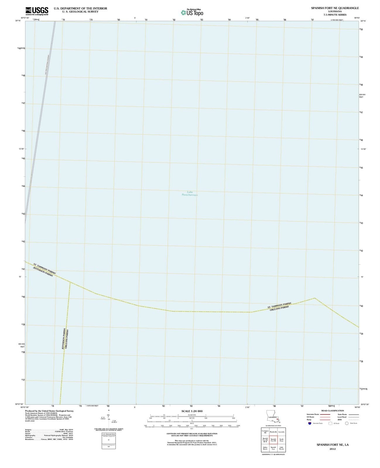 2012 Spanish Fort, LA - Louisiana - USGS Topographic Map v2