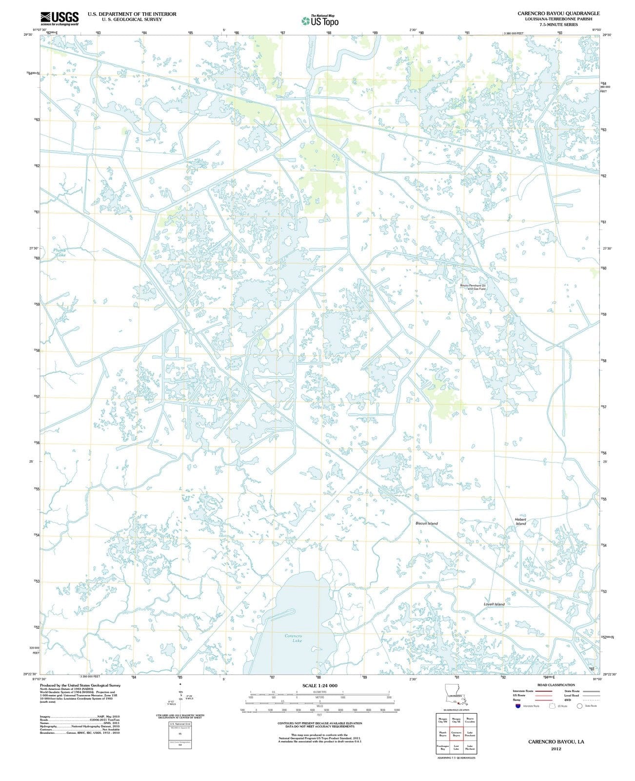 2012 Carencro Bayou, LA - Louisiana - USGS Topographic Map
