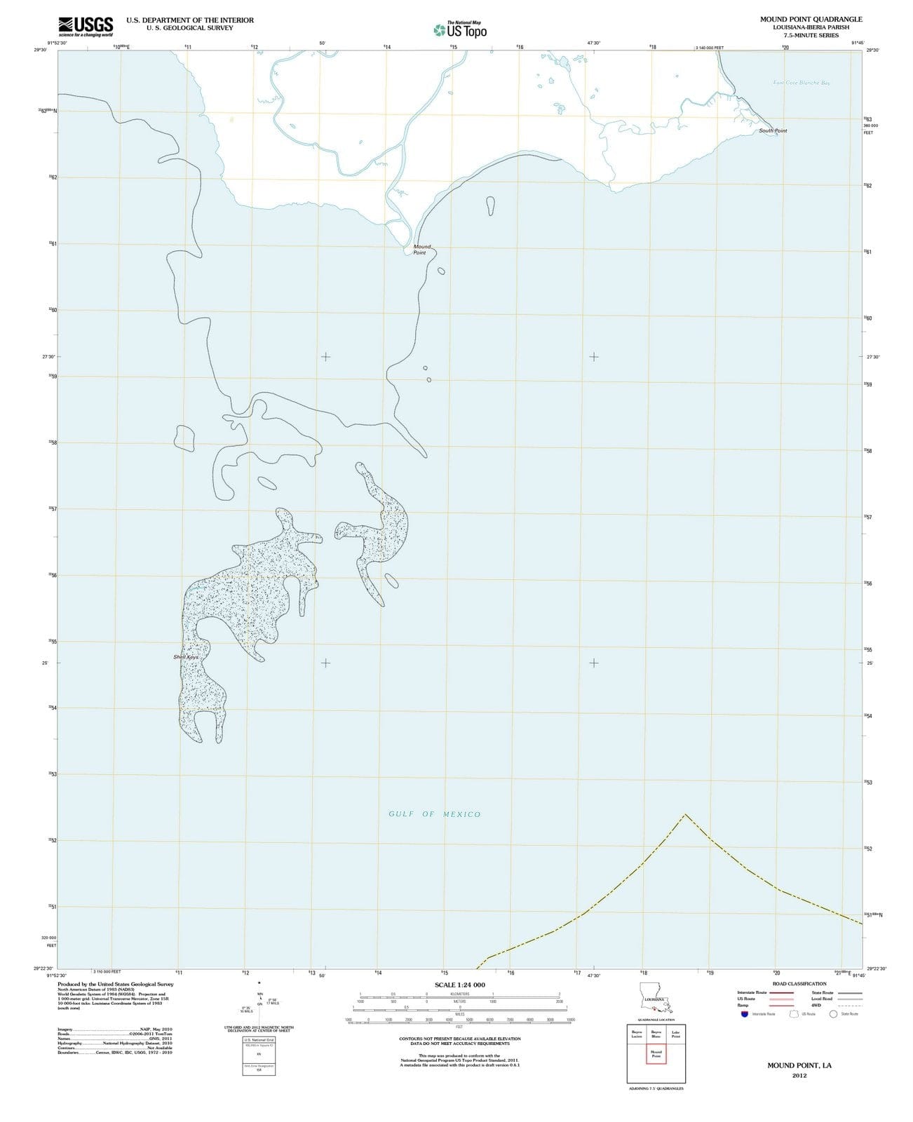 2012 Mound Point, LA - Louisiana - USGS Topographic Map