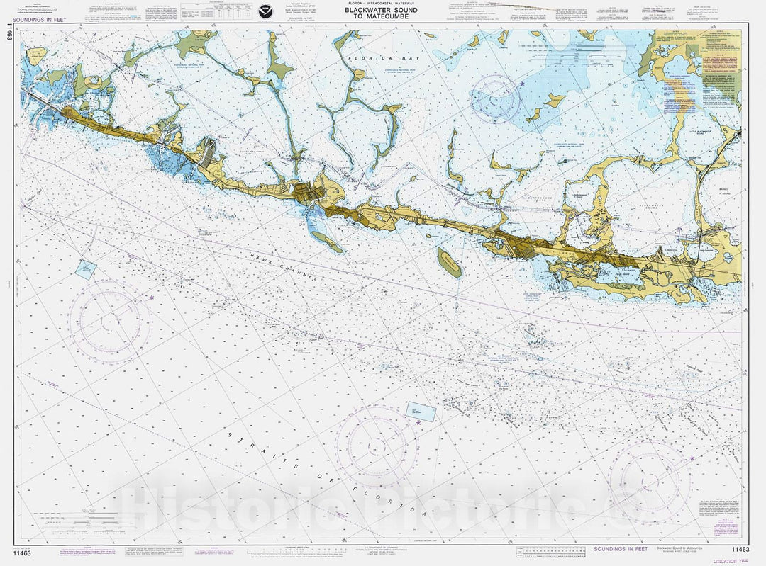 Historic Nautical Map - Blackwater Sound To Matecumbe, 1994 NOAA Chart - Florida (FL) - Vintage Wall Art