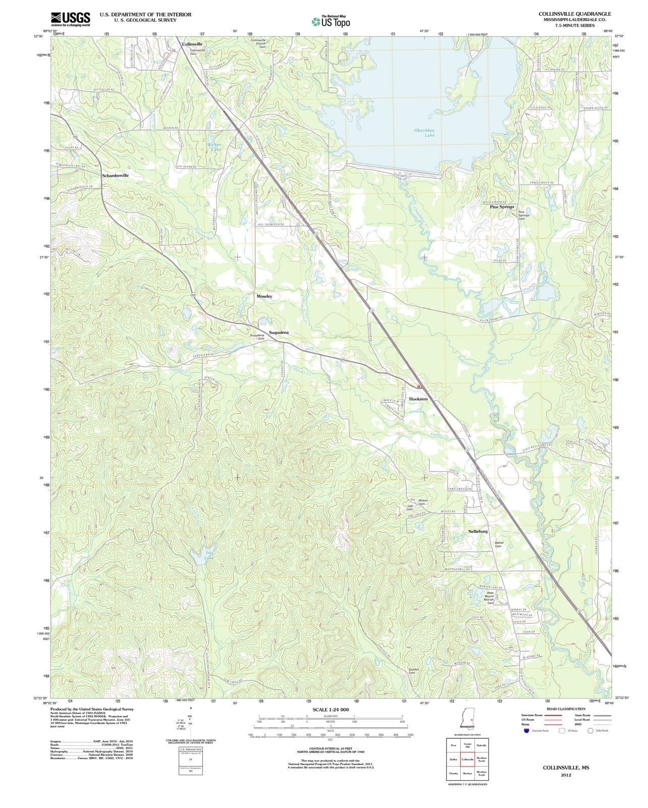 2012 Collinsville, MS - Mississippi - USGS Topographic Map