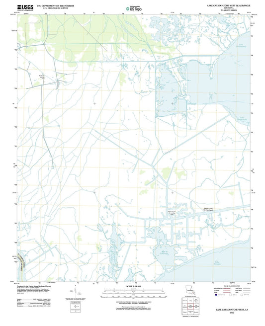 2012 Lake Cataouatche West, LA - Louisiana - USGS Topographic Map