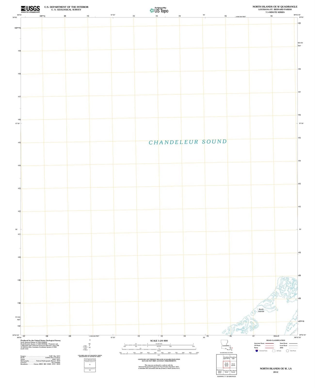 2012 North Islands, LA - Louisiana - USGS Topographic Map