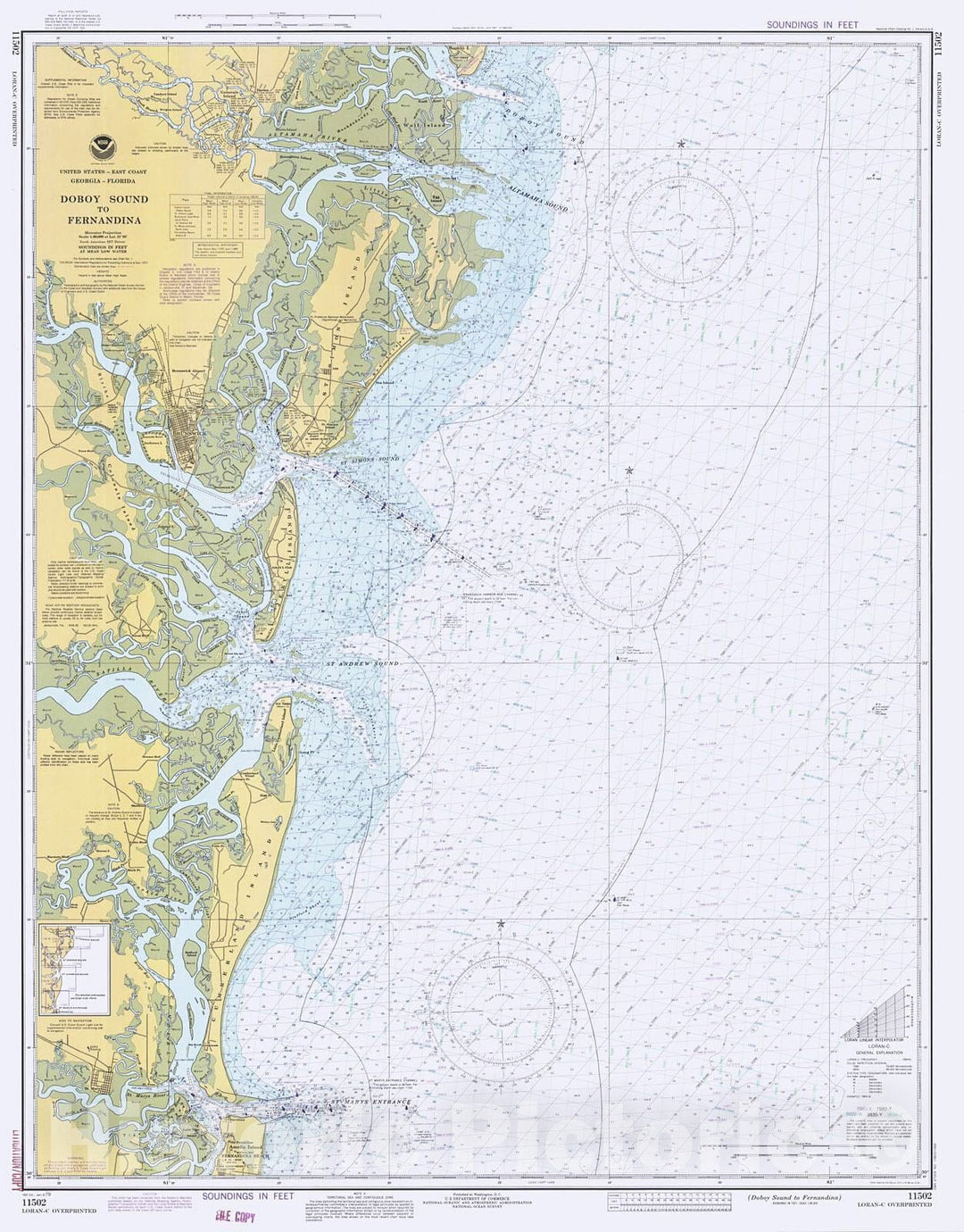 Historic Nautical Map - Doboy Sound To Fernandina, 1979 NOAA Chart - Florida, Georgia (FL, GA) - Vintage Wall Art