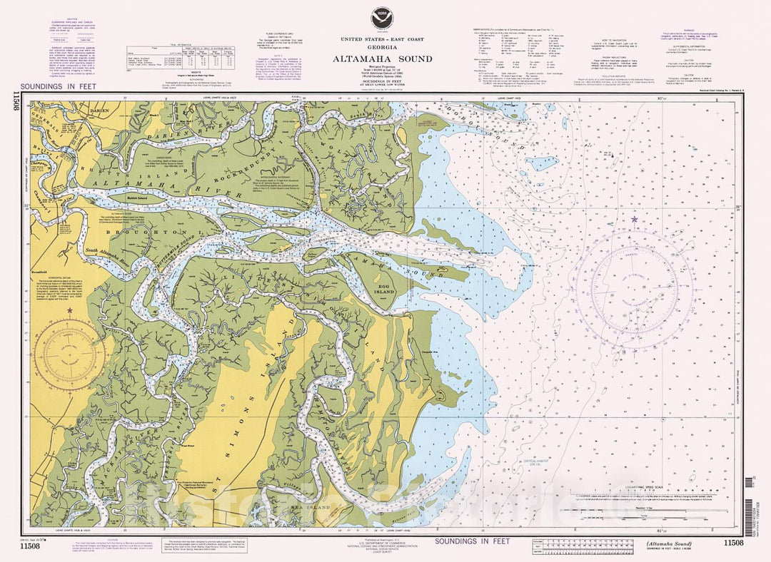 Historic Nautical Map - Altamaha Sound, 1997 NOAA Chart - Georgia (GA) - Vintage Wall Art