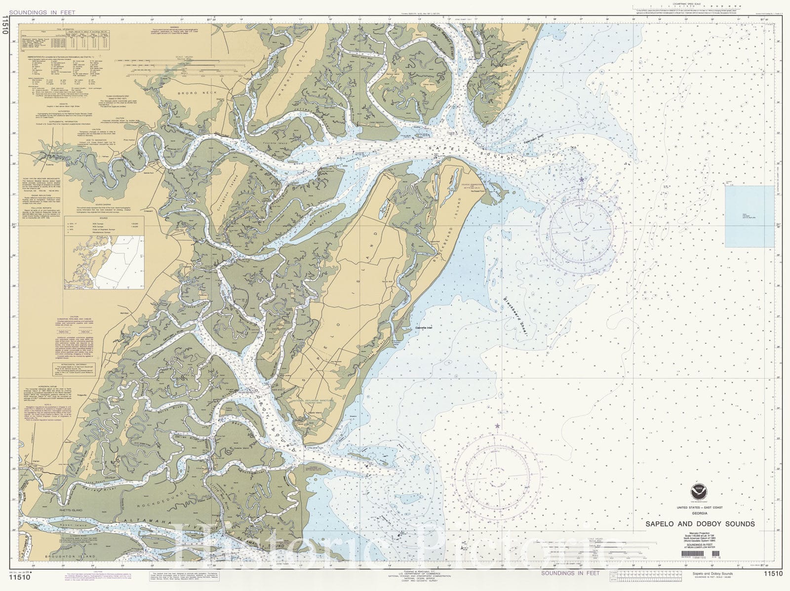 Sapelo and Doboy Sounds, Georgia - 1995 Nautical Chart Print