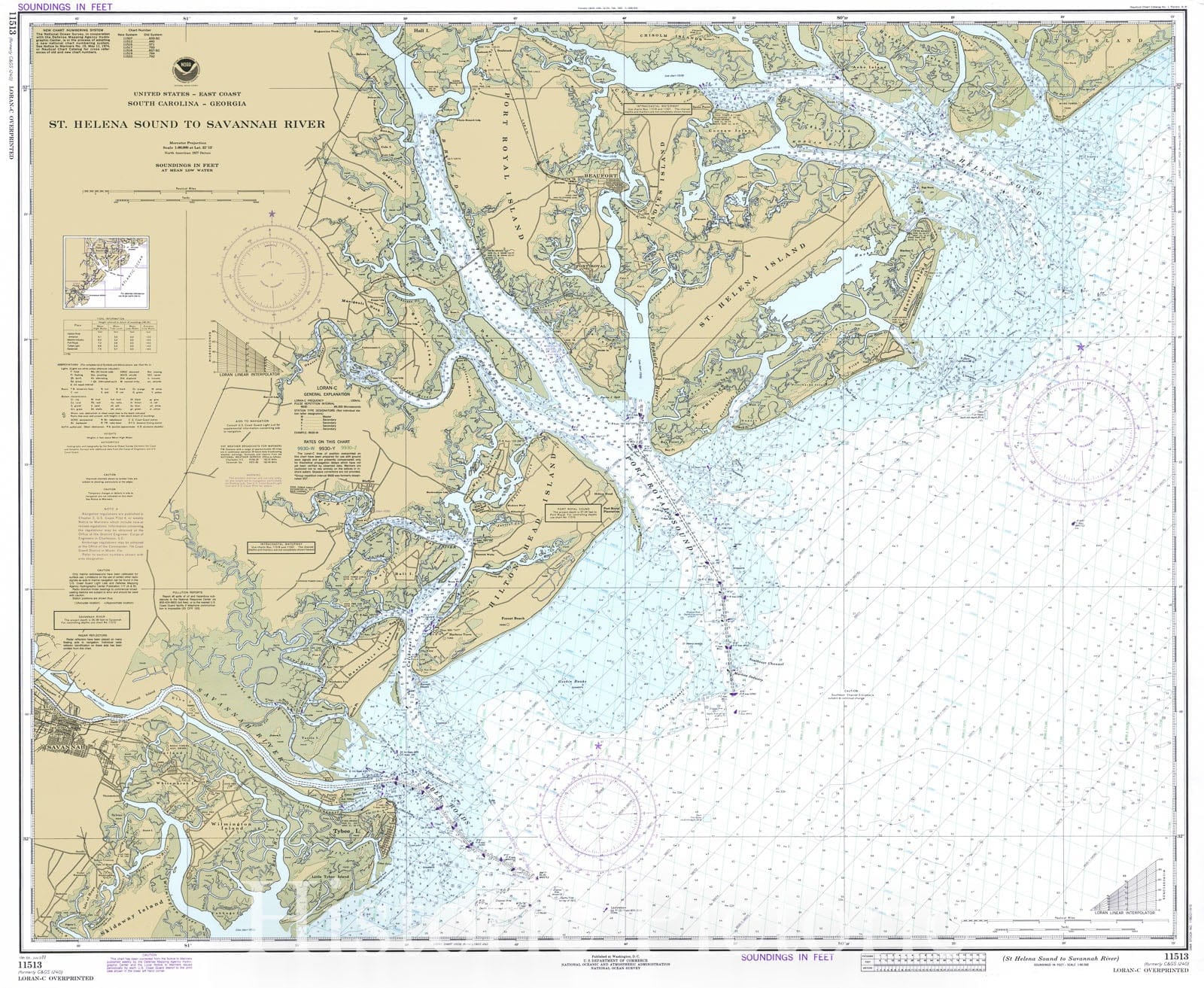 Historic Nautical Map - St Helena Sound To Savannah River, 1977 NOAA Chart - South Carolina, Georgia (SC, GA) - Vintage Wall Art