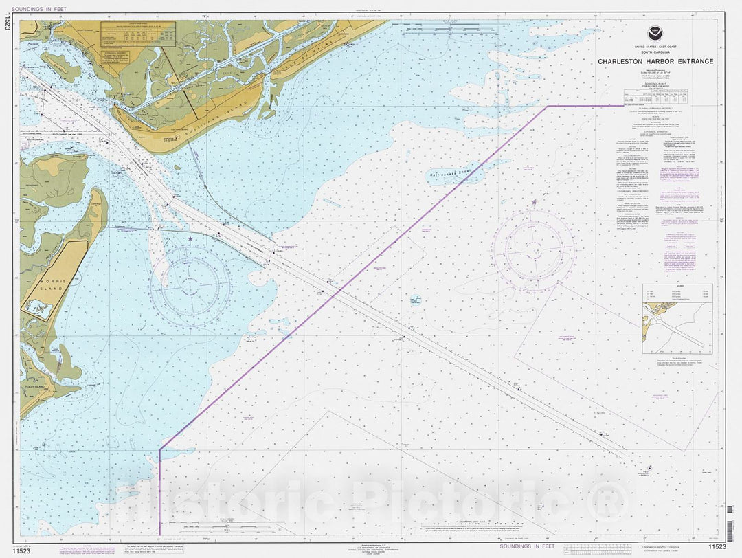 Historic Nautical Map - Charleston Harbor Entrance, 1996 NOAA Chart - South Carolina (SC) - Vintage Wall Art