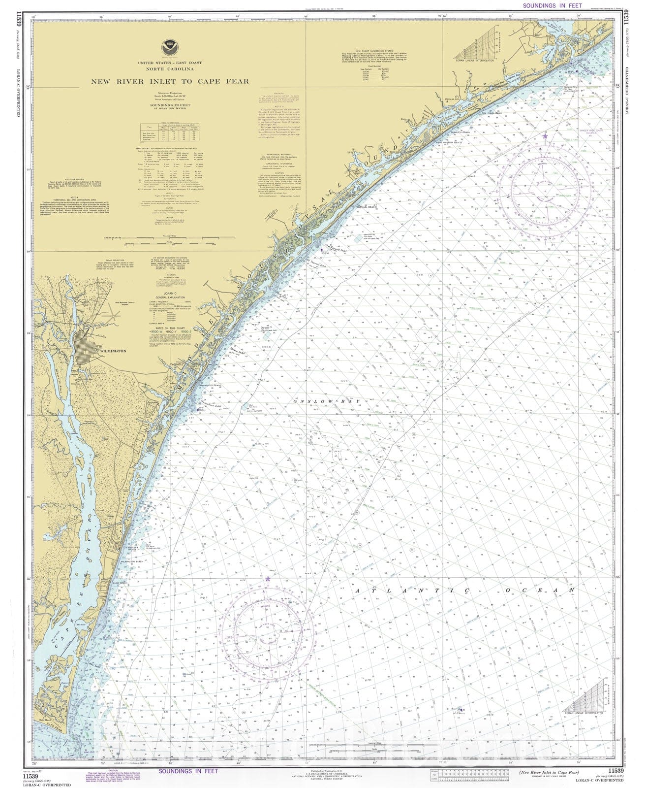 Historic Nautical Map - New River Inlet To Cape Fear, 1977 NOAA Chart - North Carolina (NC) - Vintage Wall Art
