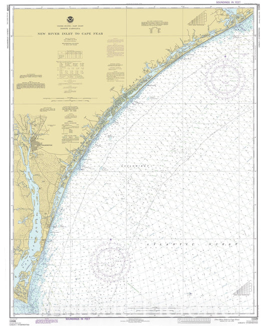 New River Inlet To Cape Fear Nautical Chart 1977 - Historical Map Print