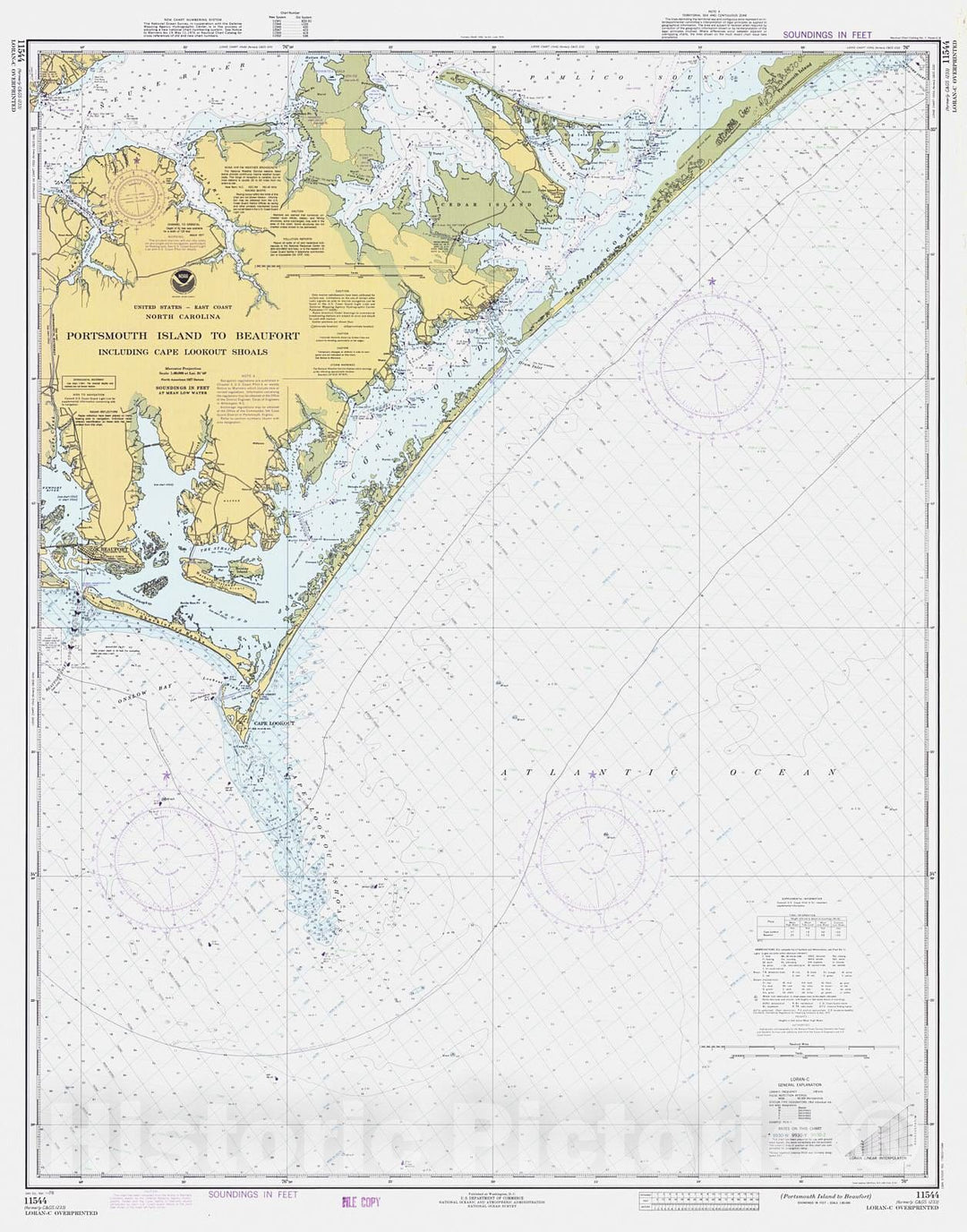 Historic Nautical Map - Portsmouth Island To Beaufort, 1978 NOAA Chart - North Carolina (NC) - Vintage Wall Art