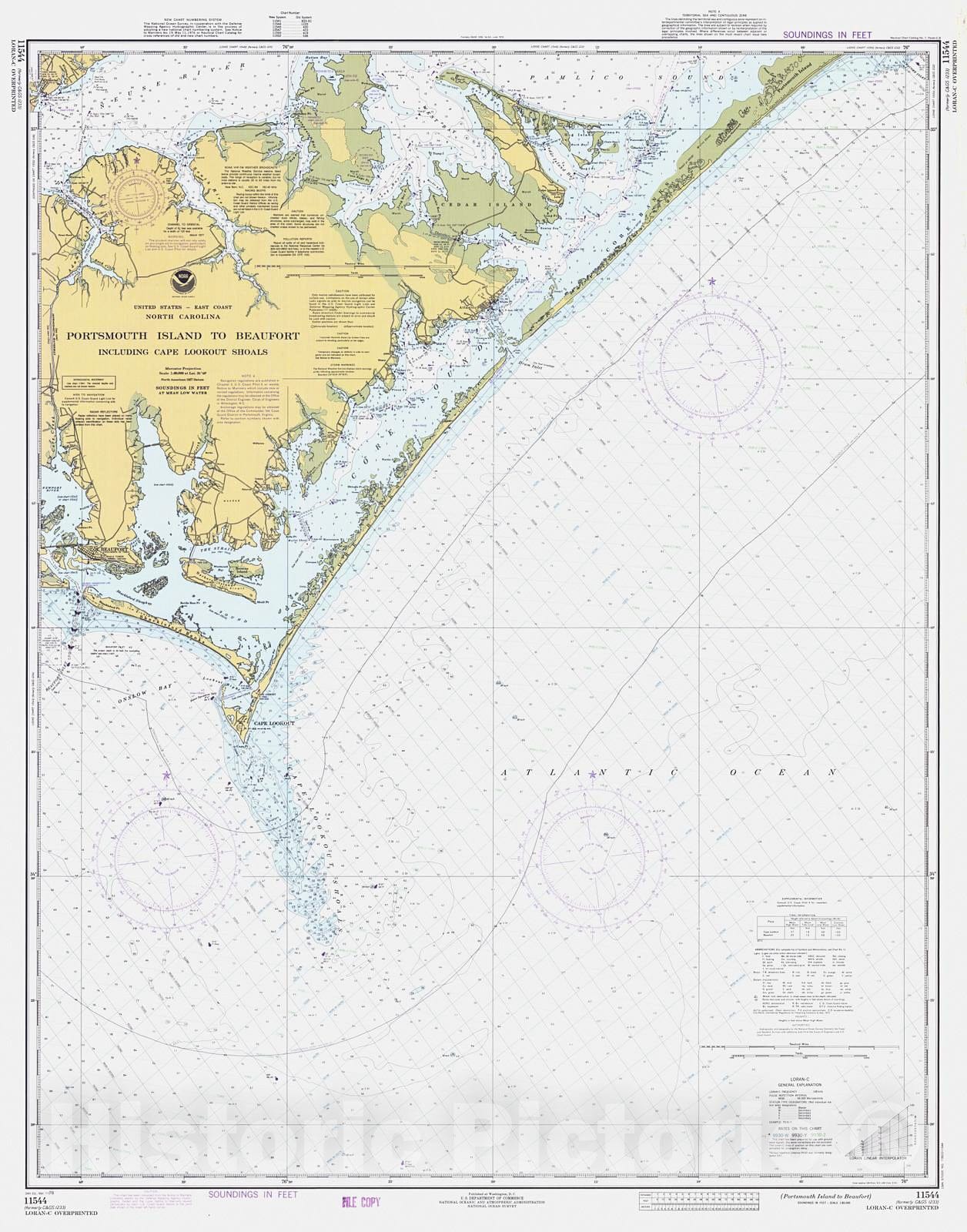 Historic Nautical Map - Portsmouth Island To Beaufort, 1978 NOAA Chart - North Carolina (NC) - Vintage Wall Art
