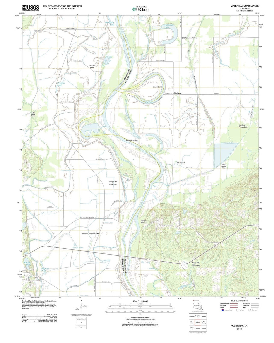 2012 Wardview, LA - Louisiana - USGS Topographic Map