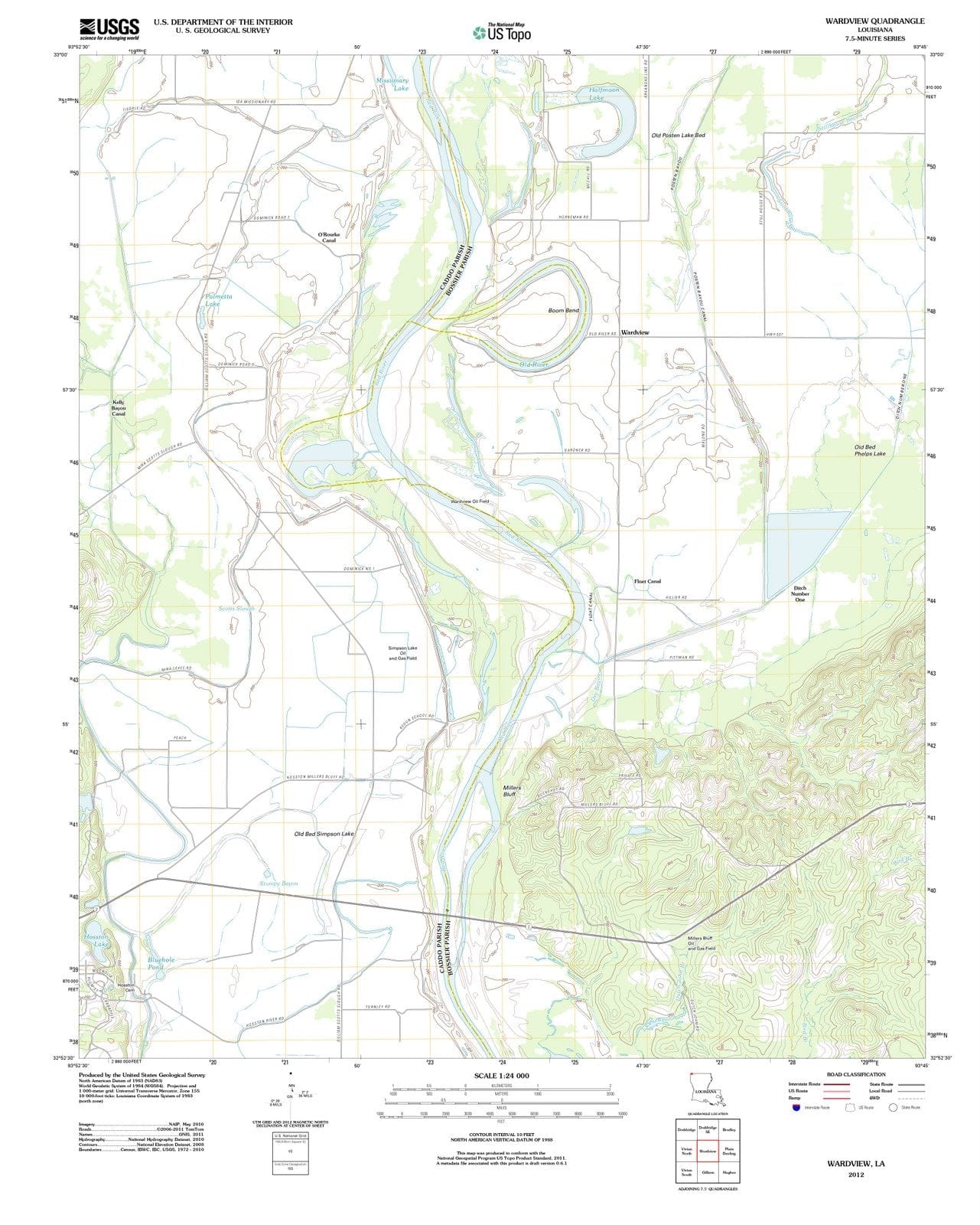 2012 Wardview, LA - Louisiana - USGS Topographic Map