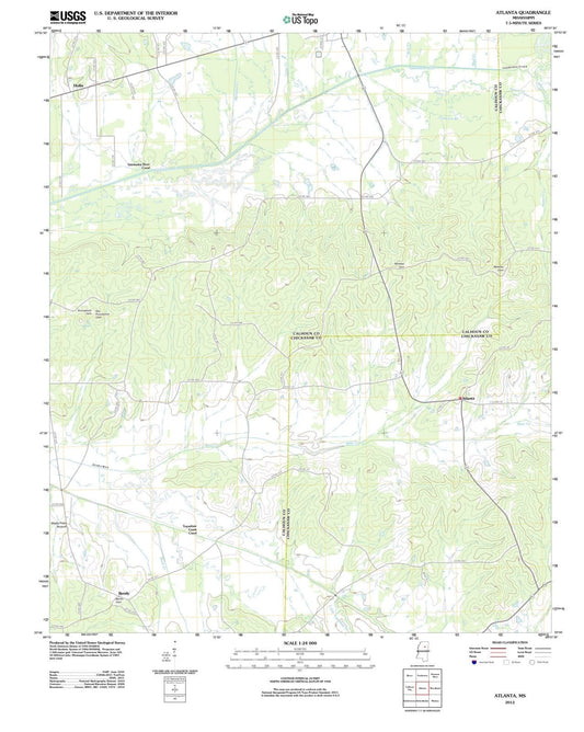 2012 Atlanta, MS - Mississippi - USGS Topographic Map