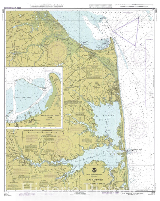 Historic Nautical Map - Cape Henlopen To Indian River Inlet, 1978 NOAA Chart - Delaware (DE) - Vintage Wall Art