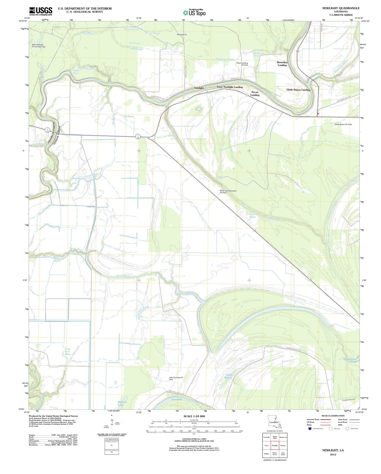 2012 Newlight, LA - Louisiana - USGS Topographic Map