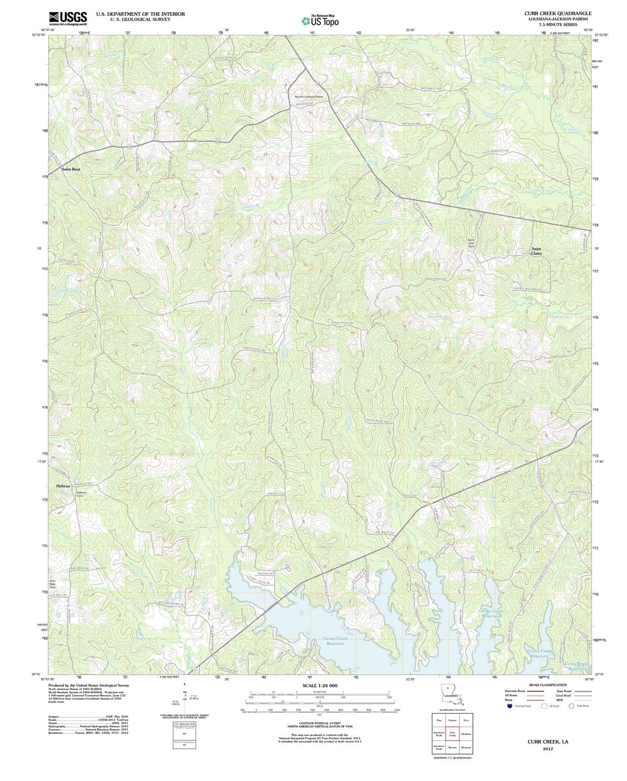 2012 Curr Creek, LA - Louisiana - USGS Topographic Map