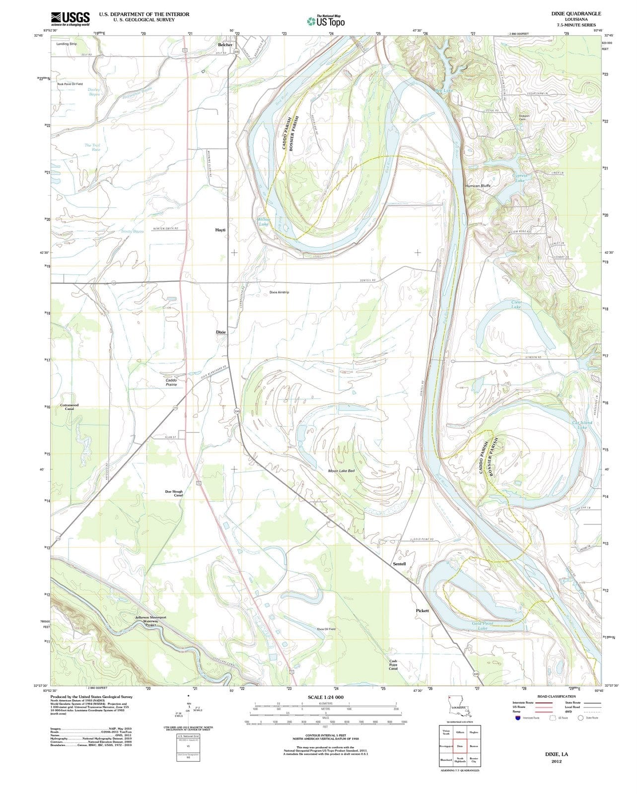 2012 Dixie, LA - Louisiana - USGS Topographic Map