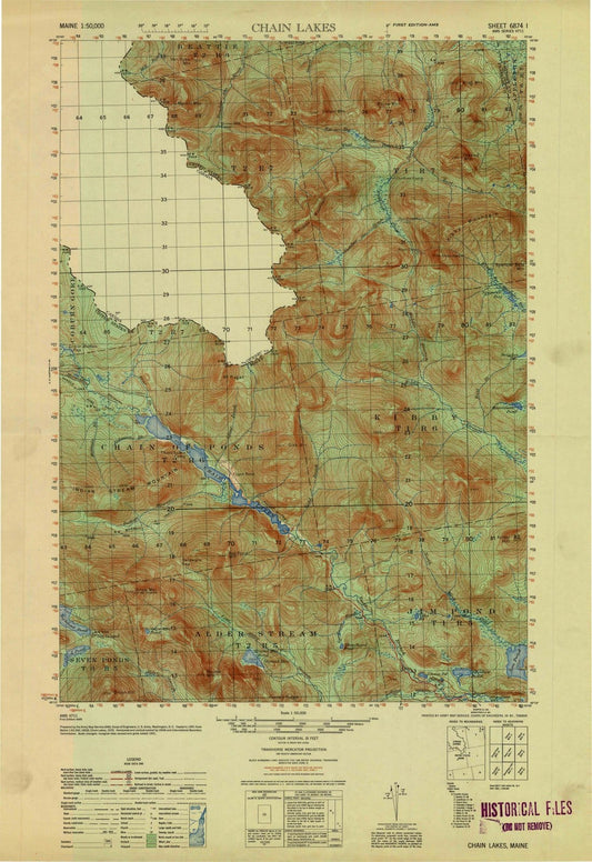 1951 Chain Lakes, ME - Maine - USGS Topographic Map