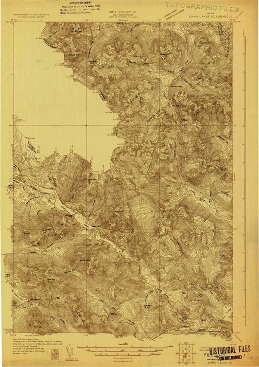 1928 Chain Lakes, ME - Maine - USGS Topographic Map