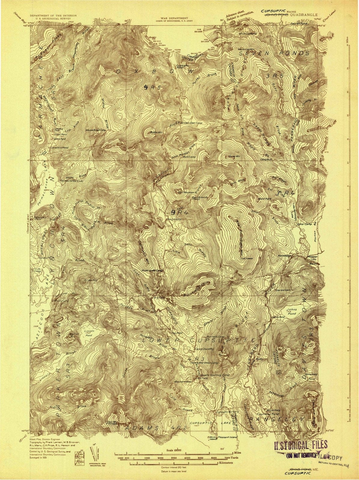1931 Cupsuptic, ME - Maine - USGS Topographic Map