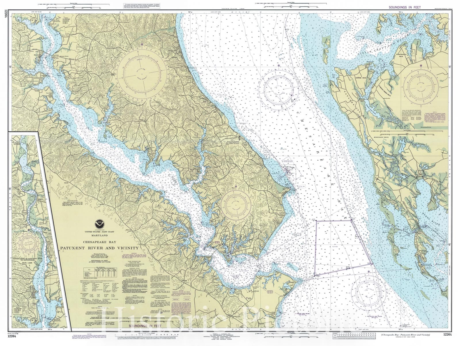 Historic Nautical Map - Chesapeake Bay - Patuxent River And Vicinity, 1993 NOAA Chart - Maryland (MD) - Vintage Wall Art