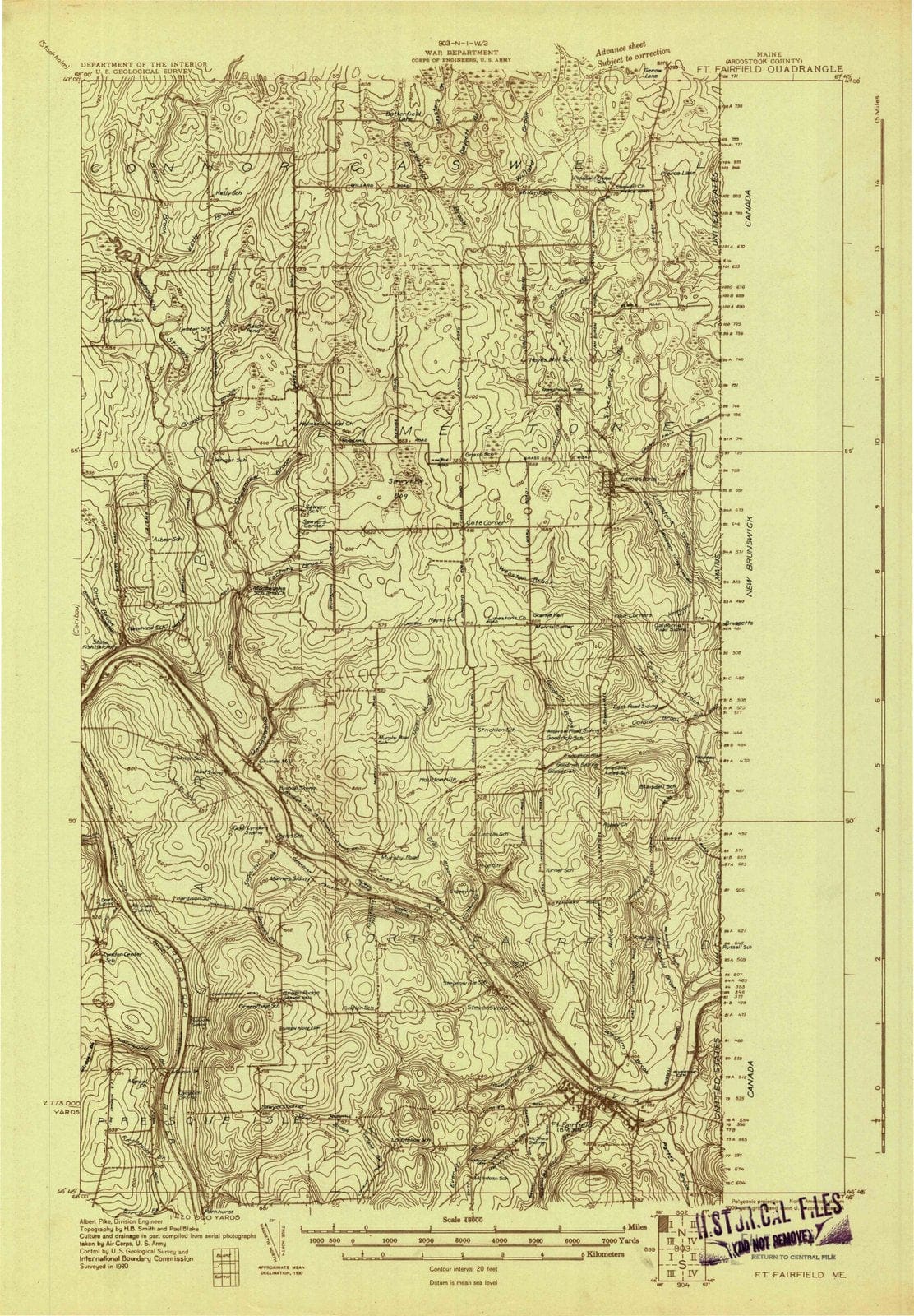 1930 Fort Fairfield, ME - Maine - USGS Topographic Map