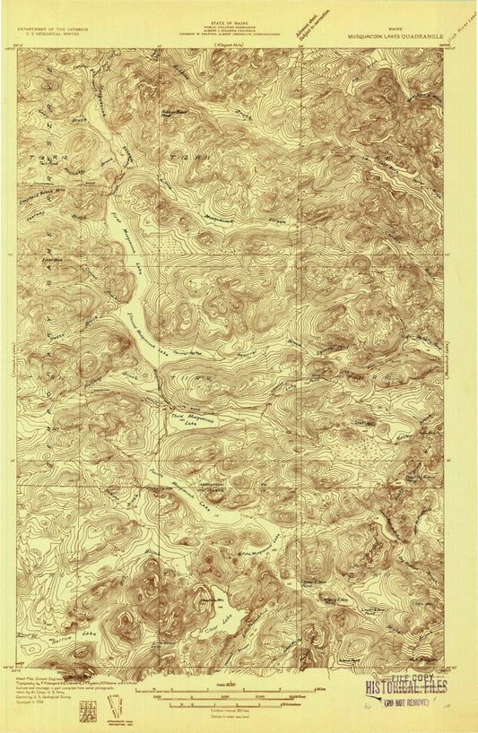 1932 Musquacook Lakes, ME - Maine - USGS Topographic Map