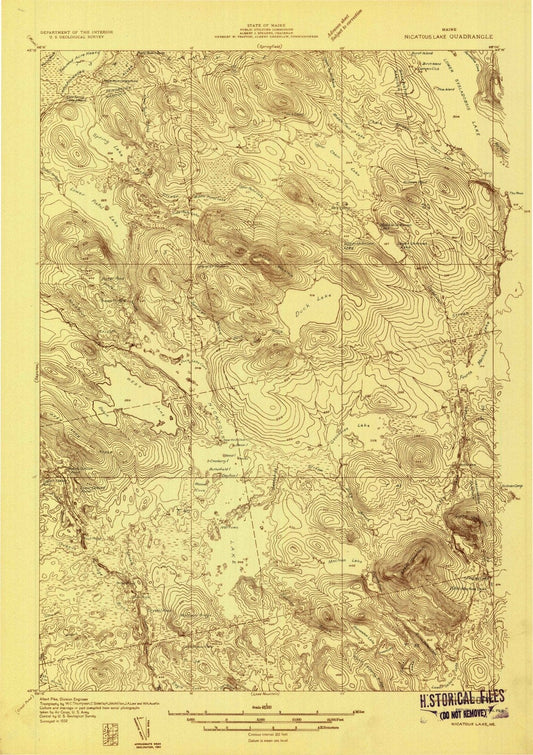 1932 Nicatous Lake, ME - Maine - USGS Topographic Map