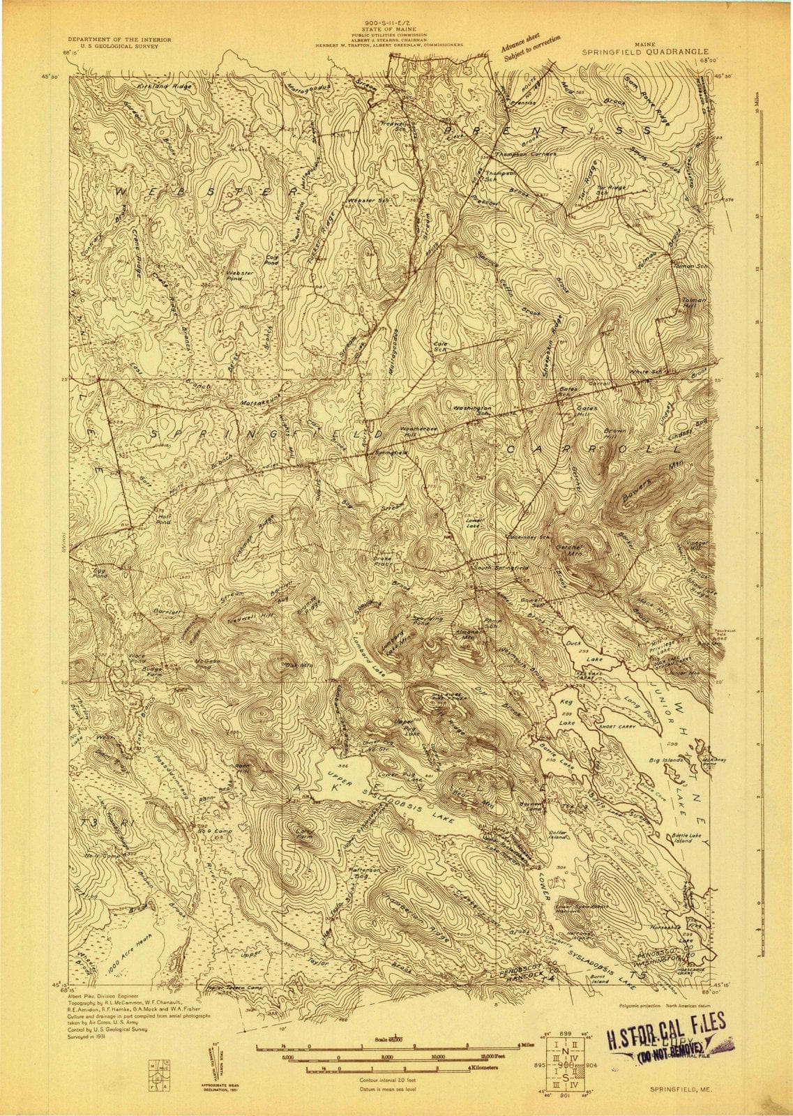 1931 Springfield, ME - Maine - USGS Topographic Map