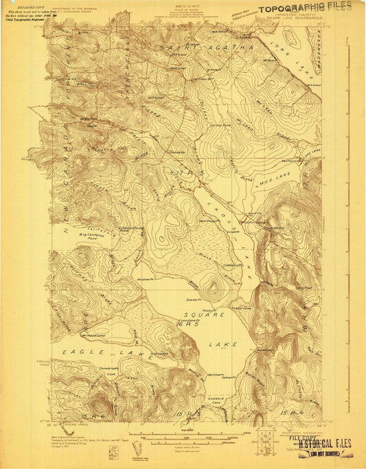 1927 Square Lake, ME - Maine - USGS Topographic Map