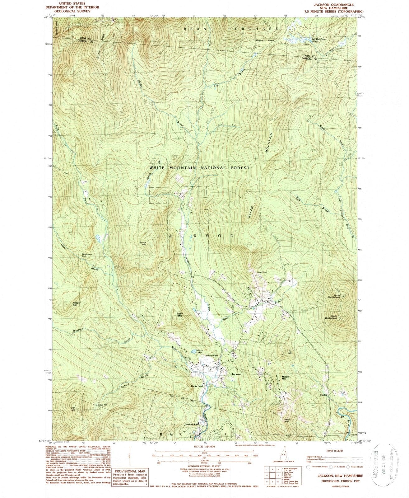 1987 Jackson, NH - New Hampshire - USGS Topographic Map