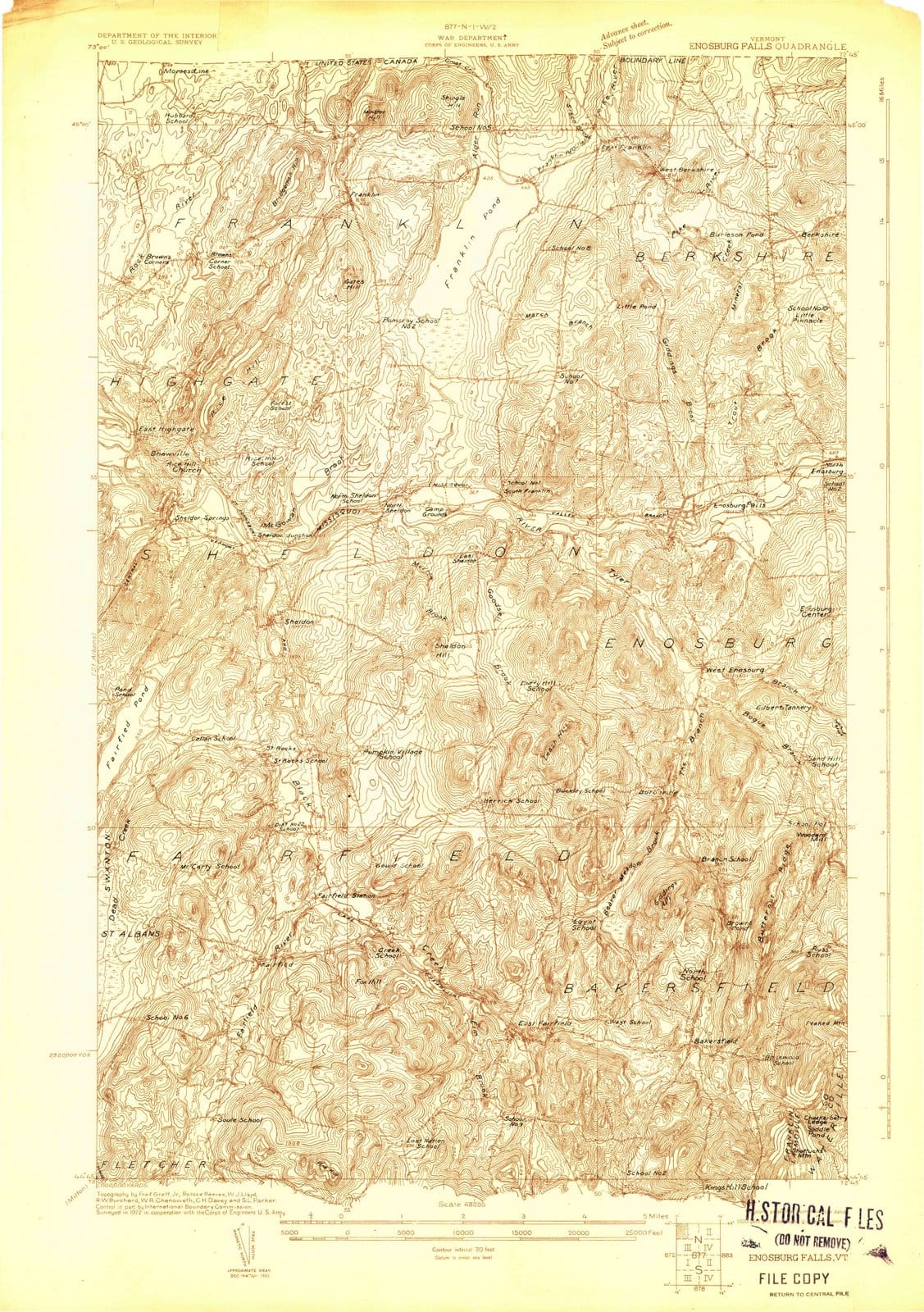 1922 Enosburg Falls, VT - Vermont - USGS Topographic Map