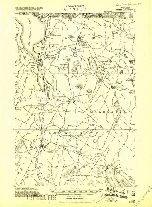 1919 Lake Memphremagog, VT - Vermont - USGS Topographic Map