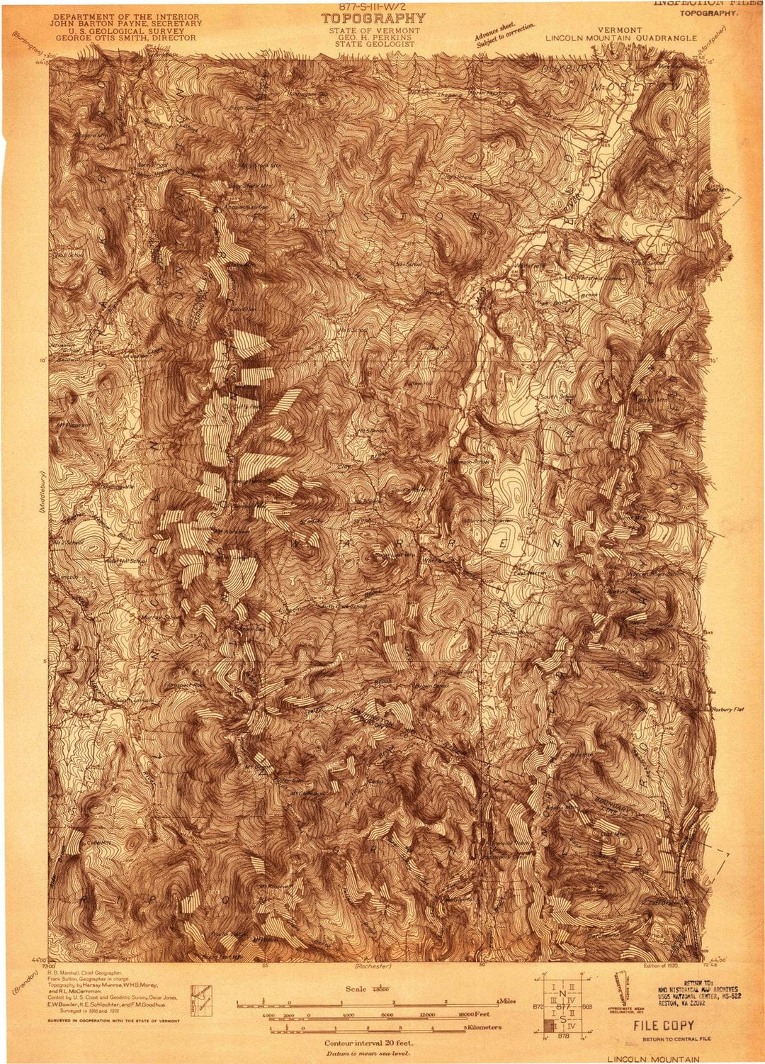 1920 Lincoln Mountain, VT - Vermont - USGS Topographic Map