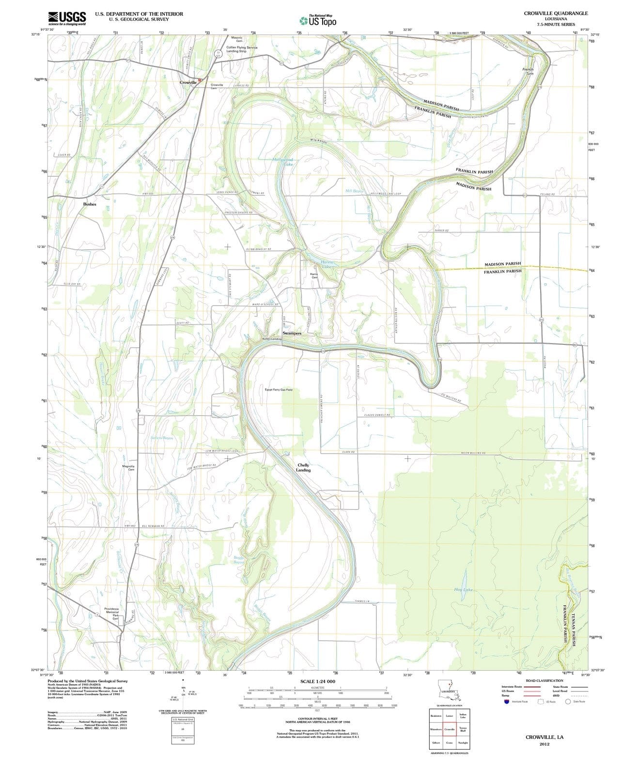 2012 Crowville, LA - Louisiana - USGS Topographic Map
